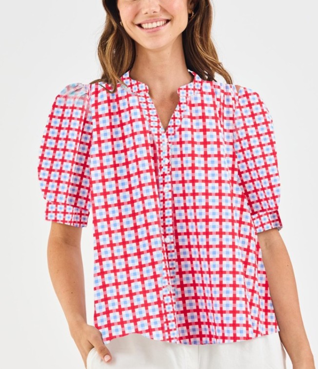 Elaine Gingham Red/Blue