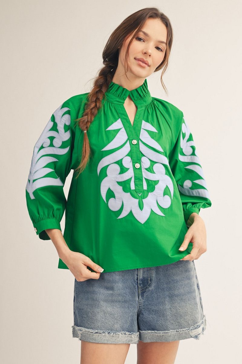 Baroque Applique Detail Top