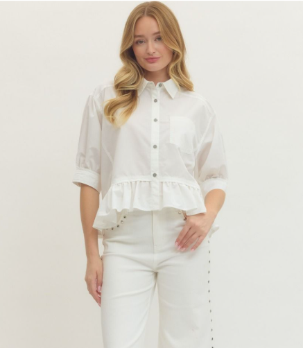 3/4 Sleeve Button Down