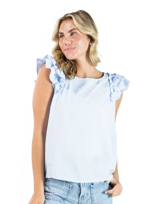 Blue Coquette Top