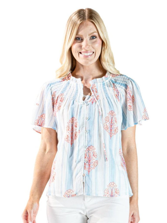 Floral Shirred Top