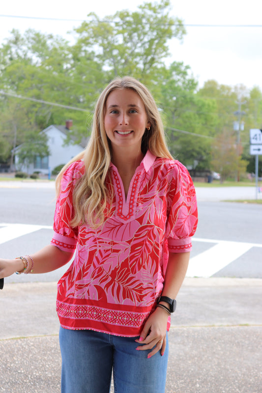 Tropical Print Blouse