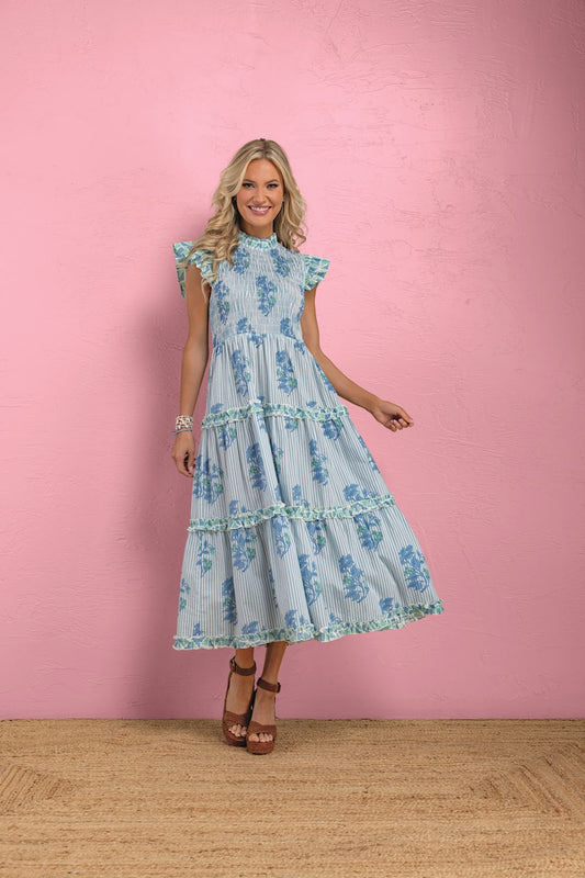 Perin Smocked Midi Dress