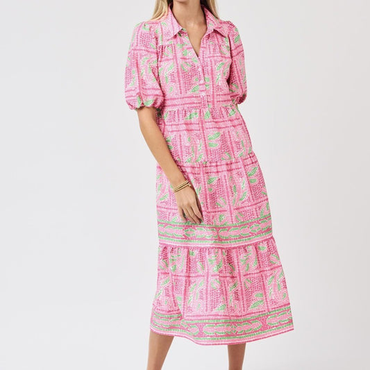 Eloise Trellis Tiles - Pink