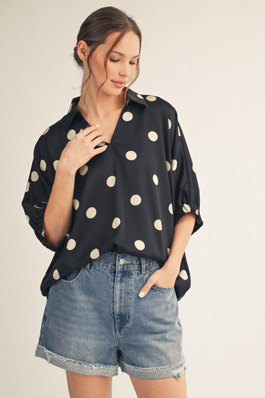 Black Polka Dot Shirt