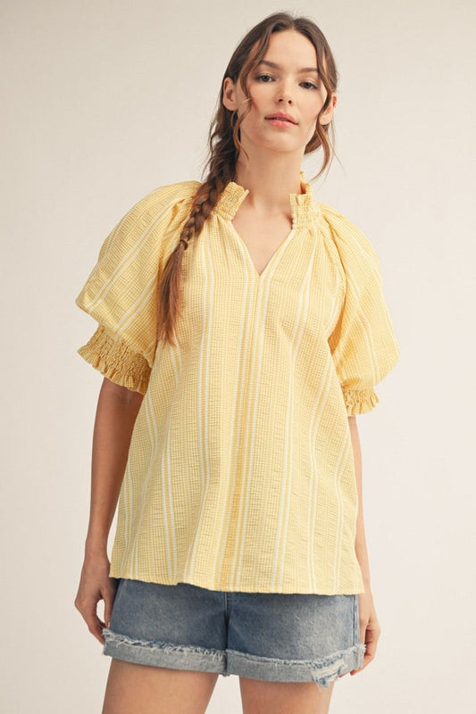 Yellow Puff Sleeve Top